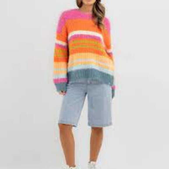 Rip Curl Hibiscus Heat Chunky Stripe Knit NWT - Picture 3 of 8